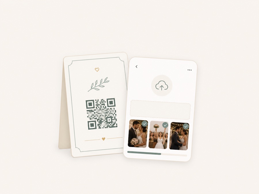 Un QR apre sul telefono il caricamento delle foto del matrimonio
